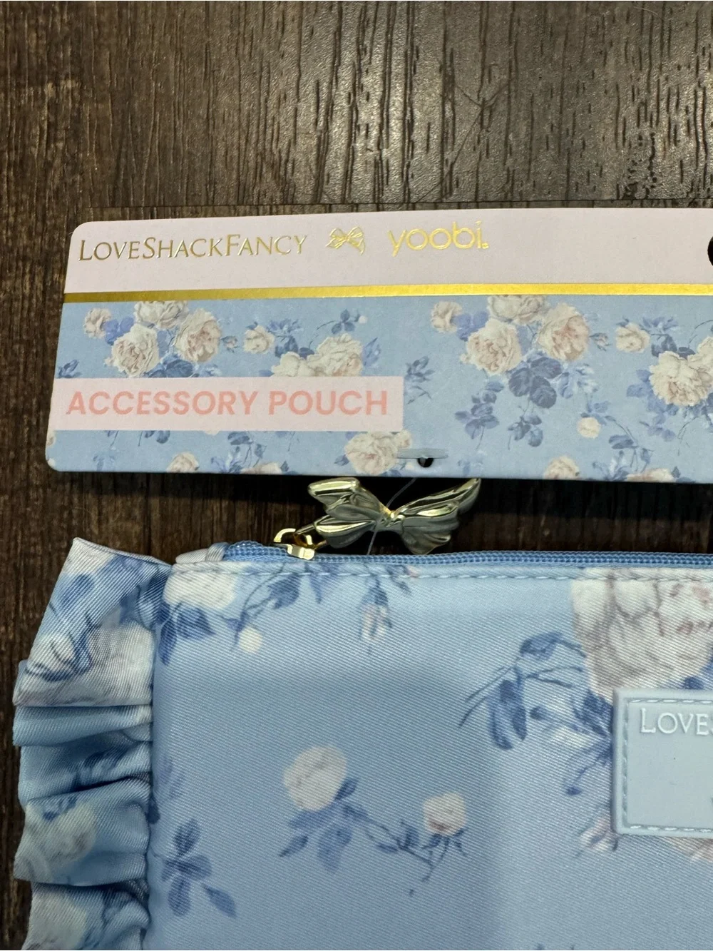 LoveShackFancy target yoobi everblooming rosettes flat zip ruffled pencil case